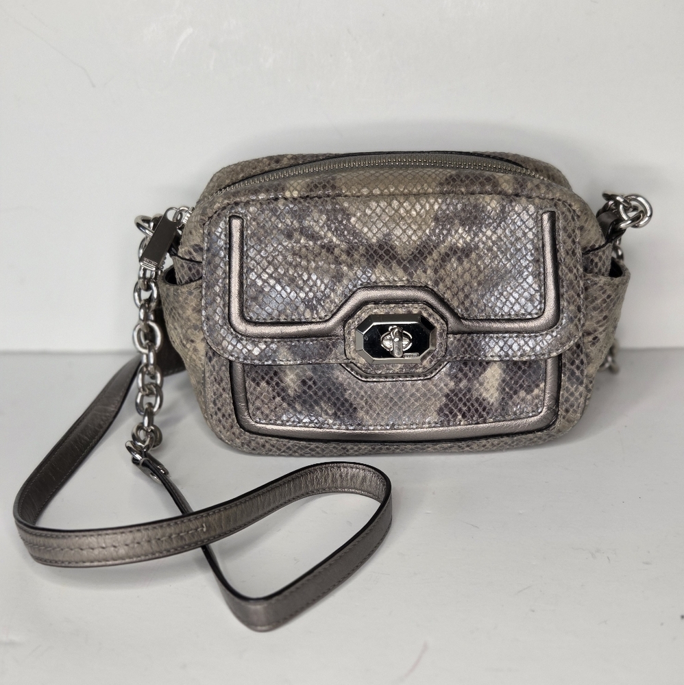 Coach Campbell SilverGray Python Exotic Snakeskin Camera Bag - Picture 16 of 16